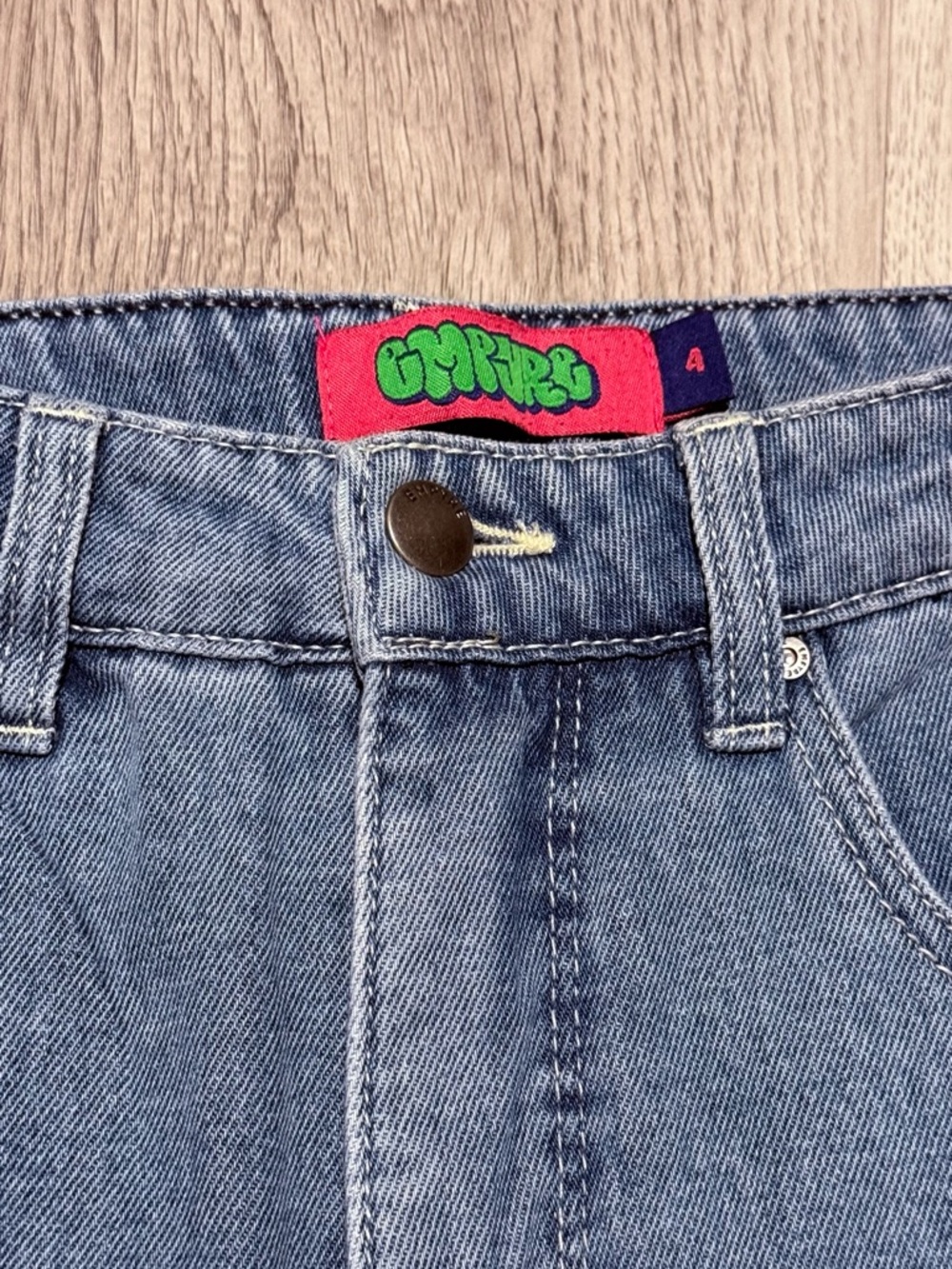 Empyre Blue Wide Leg Flare Jeans Denim Skater Graffiti style - Picture 5 of 11